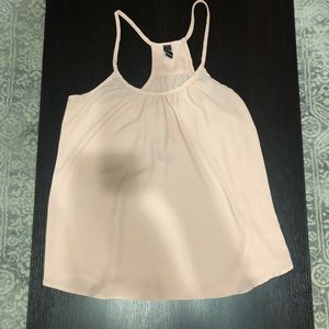 Sheer light pink Windsor tank top no size tag but is likely a small or medium